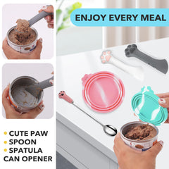 Comtim cucharas con forma de pata para mascotas, fácil de servir