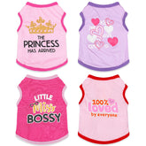 Conjunto de ropa para perros pequeños rosa sin mangas, cómodo para verano