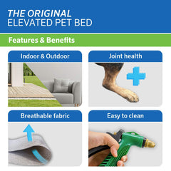 Uso interior y exterior con cama ligera para patios y terrazas.