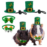 CooShou sombrero para hámster verde, cómodo y festivo.