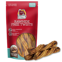 Country Kitchen Twists sin cuero crudo de carne de res: sabor y textura masticable para perros