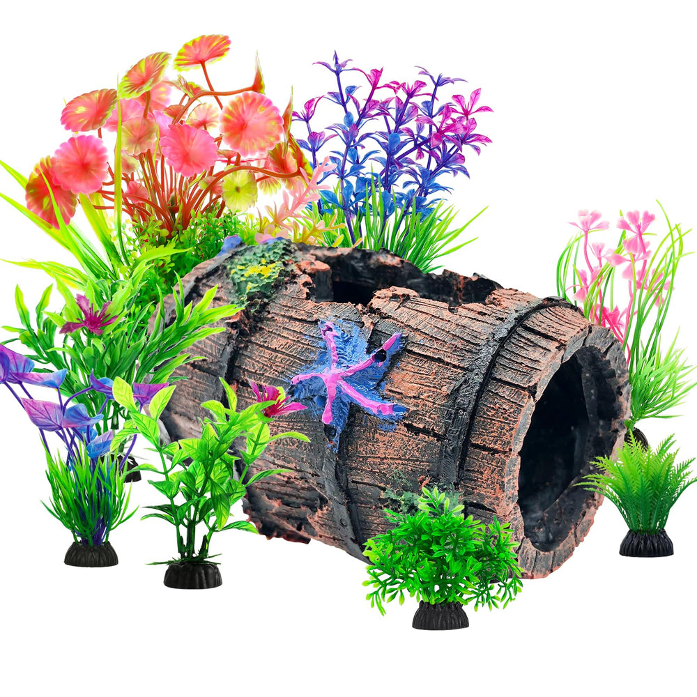 CousDUoBe barril roto decorativo para acuario, estable y seguro para el agua.