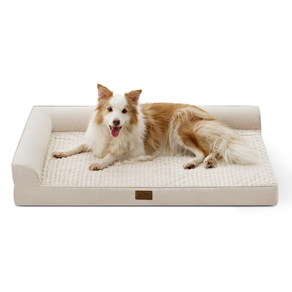 COZY KISS cama ortopédica para perro XL 44x32 beige, soporte cómodo para articulaciones.