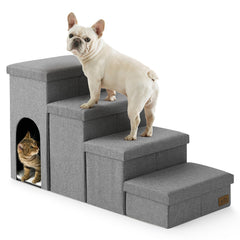 COZY KISS escaleras para perro con almacenamiento: acceso cómodo a cama