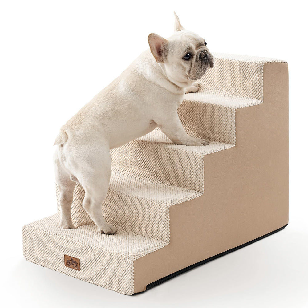 COZY KISS escalera para perros de 5 niveles beige, ideal para camas altas