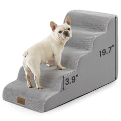COZY KISS escaleras de 5 pasos grises para subir a la cama con seguridad.