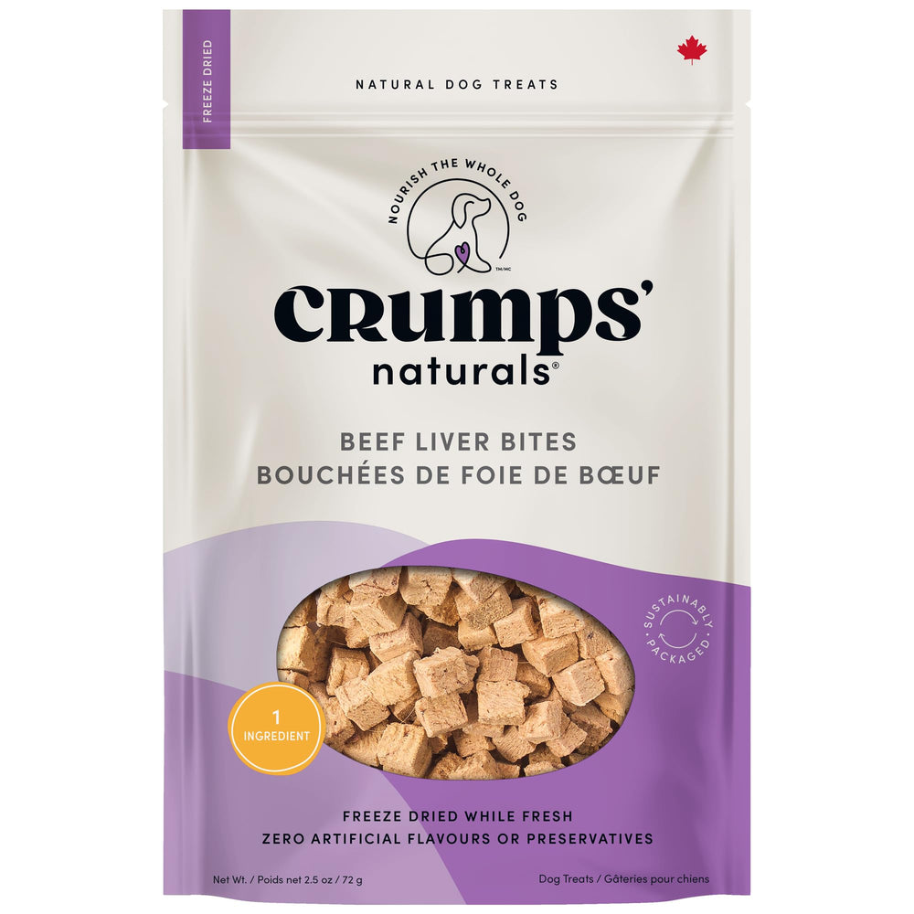 Crumps’ Naturals mordiscos de hígado de res para perros, sabor proteico