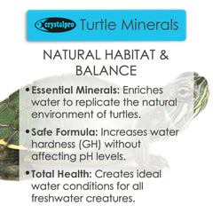 Crystalpro Turtle Minerals: tortuga en acuario con colores más vivos.