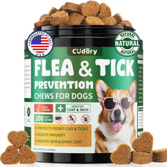 Cudory empaque claro de pastillas antipulgas para perros, opción fácil de comprar