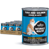 Dave's Pet Food lata para gatos con atún y salmón en aspic, alimento húmedo