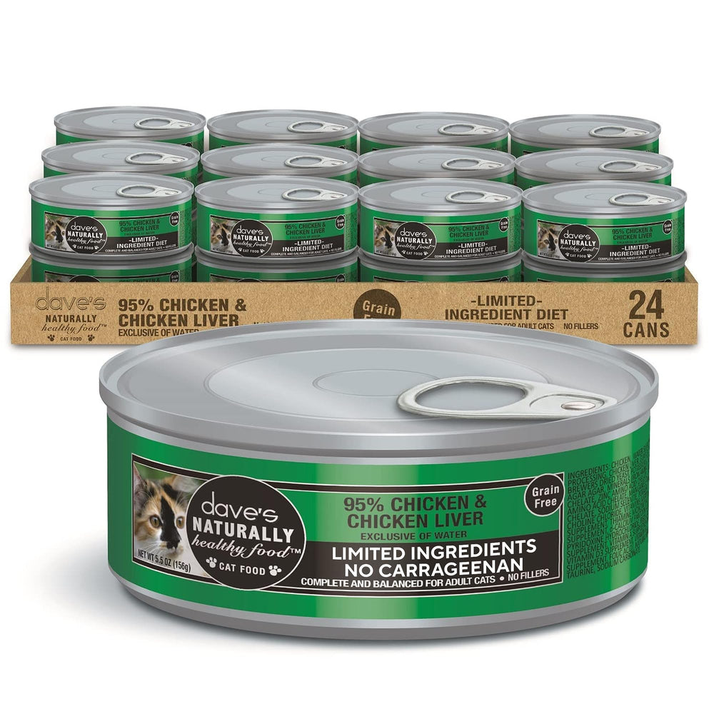 Dave's Pet Food lata para gatos con 95 por ciento de carne en paté, fácil de servir.