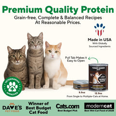 Dave's Pet Food Pate, textura cremosa, ideal para estimular el apetito natural.