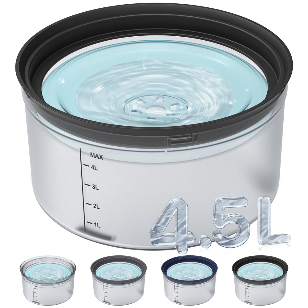 Decflow Bebedero para perros, capacidad 1-2 galones, reduce recargas frecuentes.