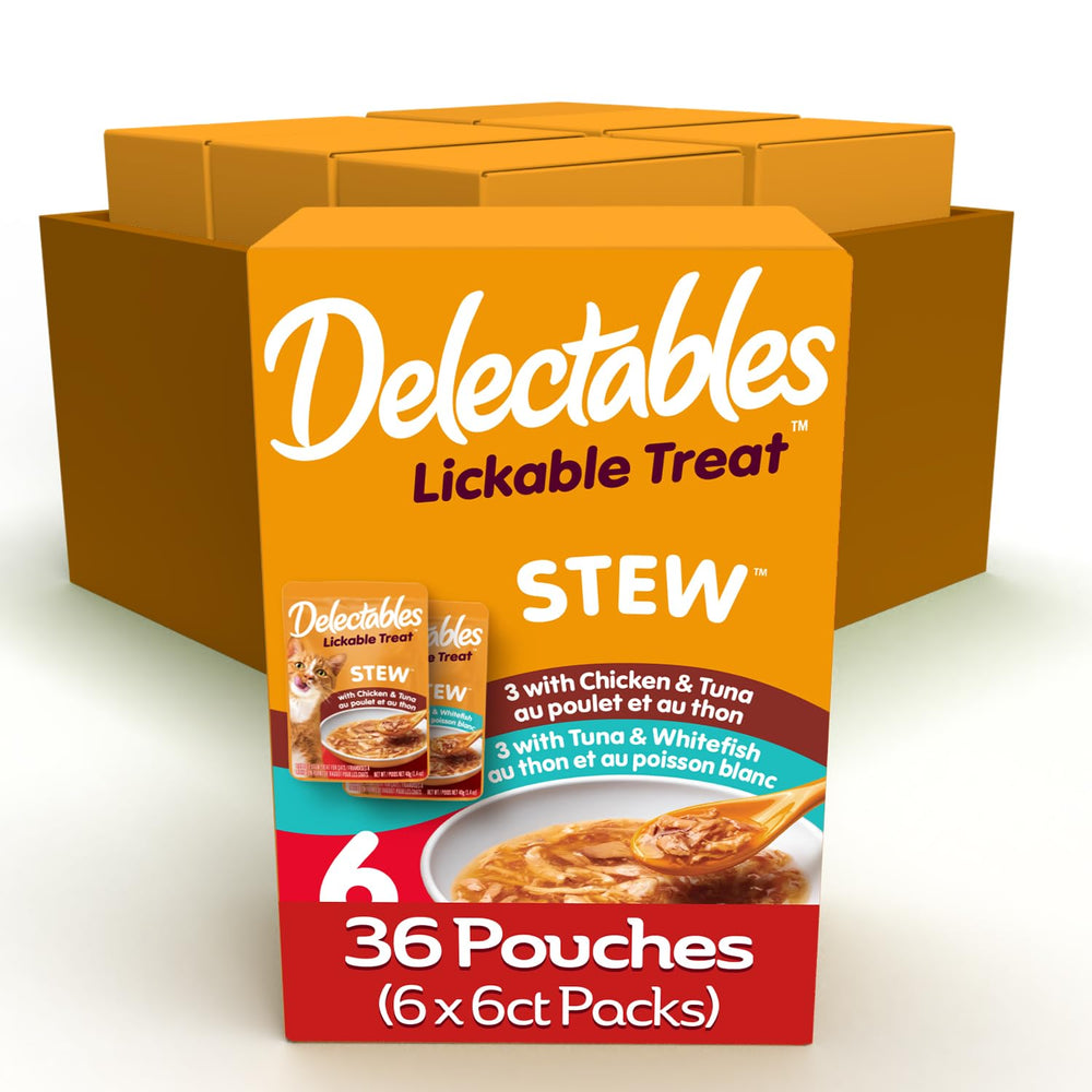 Delectables Hartz Stew bulto de 36 sobres para premio felino