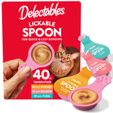 Delectables Lickable Spoon pollo, porción individual, alimentación fácil para gatos