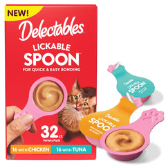 Delectables Lickable Spoon con pollo cremoso, puré sabroso para gatos