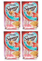 Delectables Squeeze Up para gatos, tubo apretable de atún para premiar y jugar