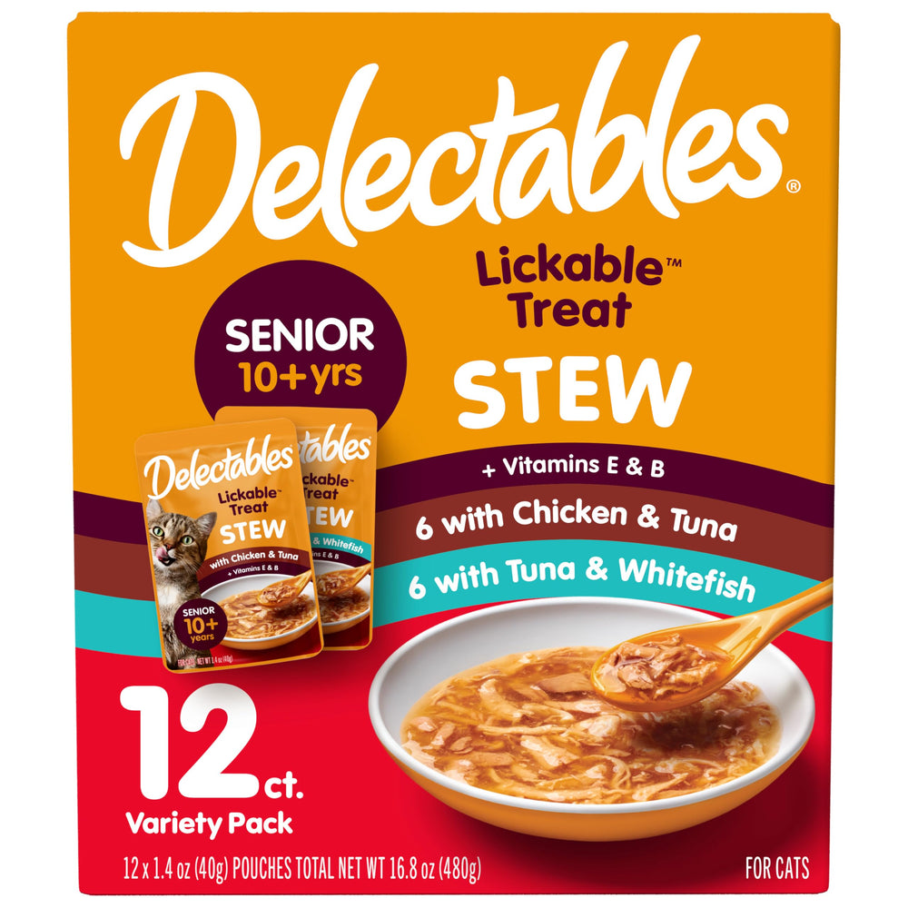 Delectables Stew Senior, sachet poulet et thon, parfait comme topper repas