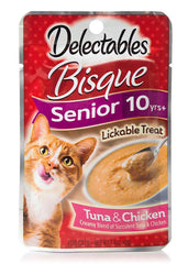 Delectables textura cremosa puré de atún y pollo, ideal para servir.