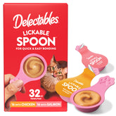 Delectables Variedad 32ct: caja visible para elegir sabores y premiar a tu gato.