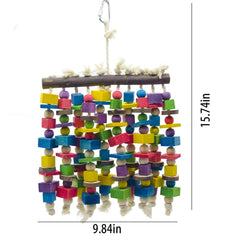 Deloky Juguete con cadena metálica para aves grandes, aporta estímulo y juego seguro.