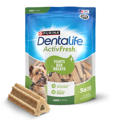 DentaLife ActivFresh chicles para perros pequeños con sabor a pollo para aliento más fresco.