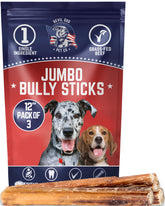 Devil Dog Palitos jumbo de 12 pulgadas en empaque de 3 unidades para perros grandes.