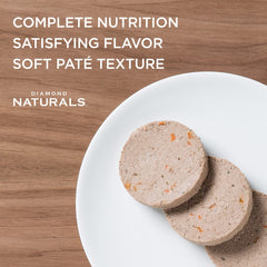 Diamond Naturals lata de res abierta, muestra la textura y color natural.