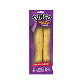 Dingo Wag'n Wraps Jumbo: pollo y cerdo reales en el centro, ideal para masticación prolongada.
