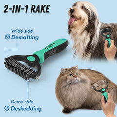 Docrok peine de metal para deslanado de pelo en perros y gatos, cómodo.