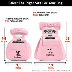 DogBuddy système porte-sacs attache rose, idéal pour emporter des sacs en balade.