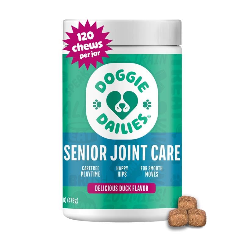 Doggie Dailies: botella senior para articulaciones saludables y fáciles de usar.