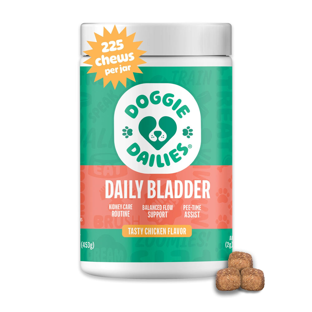 Doggie Dailies Cranberry Supplement botella: apoyo urinario diario para perros