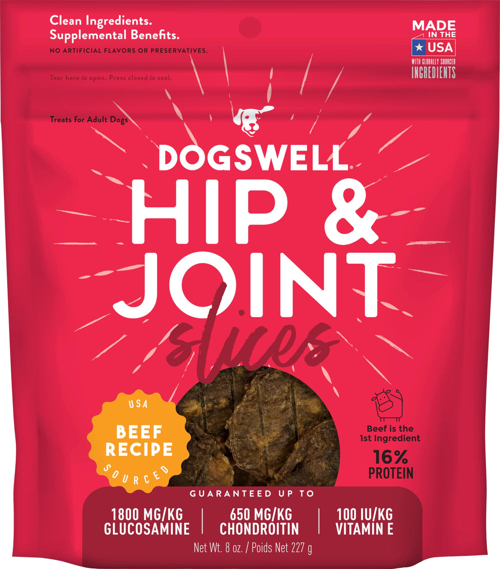 Dogswell trozos cadera articulación en bolsa, snack diario para movilidad.