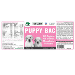 Dogzymes Puppy-Bac biberon, fuente de leche nutritiva para cachorros