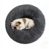 Doimier cama-donut Calma para Perro Mediano: frente gris, seguridad al dormir