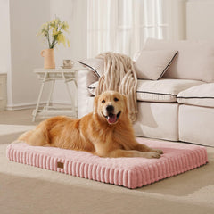 Cama ortopédica para perro grande de DOPEDIO, rosa, soporte cómodo