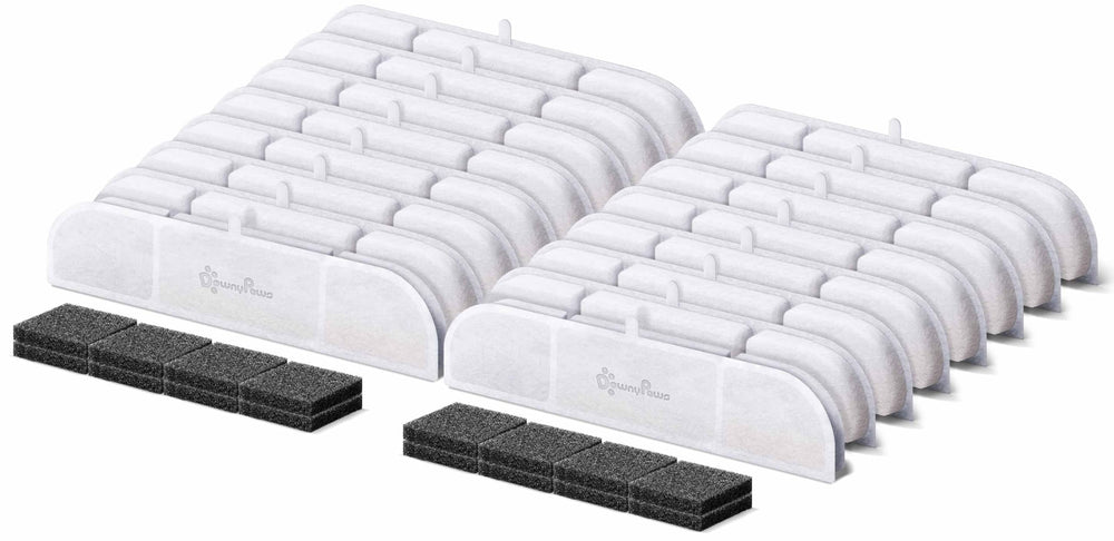 DownyPaws DPWFP6: filtros de repuesto 16-pack para agua más fresca en la fuente felina