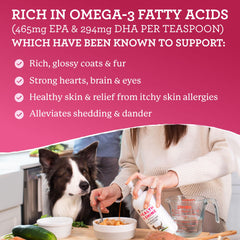 Dr. Harvey's Health & Shine: piel sana de perro gracias al aceite de pescado.