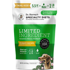 Dr. Harvey's Dieta de Ingredientes Limitados, bolsa muestra 5.5 oz para probar la dieta de pavo.