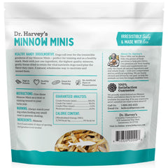 Dr. Harvey's Minnow Minis: trozos de pescado liofilizado, crujientes y altos en proteínas para premiar.