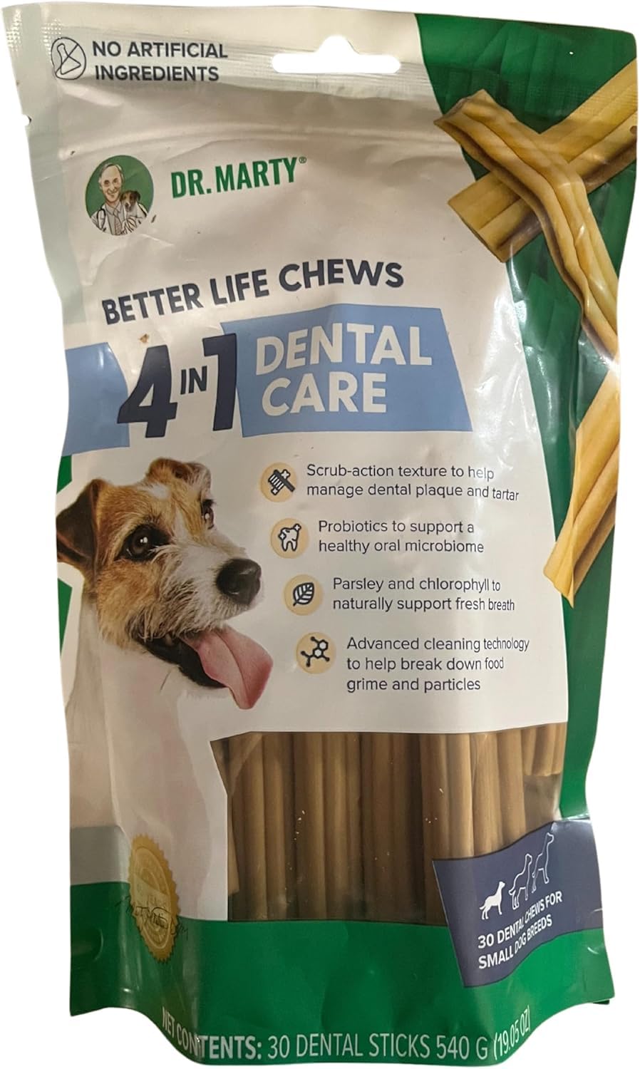 Dr. Marty Tratamientos dentales para perro pequeño, masticables, favorecen higiene oral diaria.