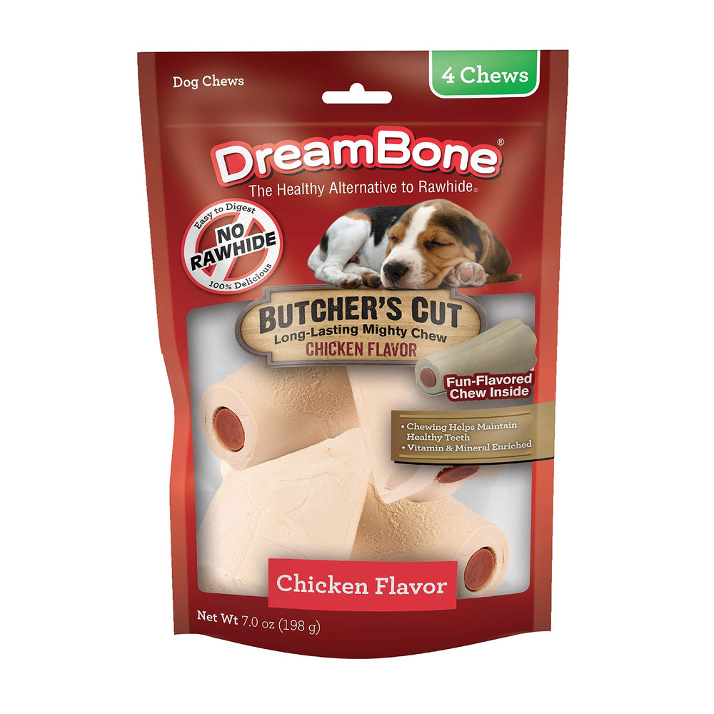 DreamBone Butcher’s Cut Chuches en empaque, snack práctico para perros activos.