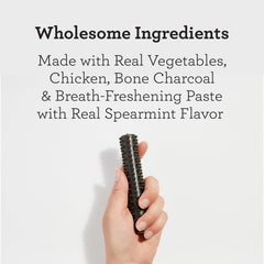 DreamBone centro con pasta de menta para frescura durante la masticación.