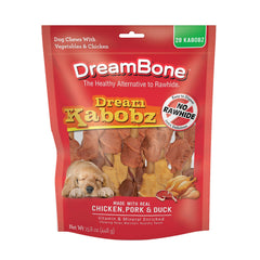 DreamBone Dream Kabobz emballage 28 pièces, friandise sans cuir pratique pour chiens.