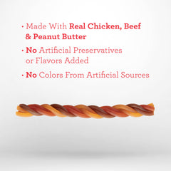 DreamBone Triple Flavor Twisties, sabor pollo, ideal para premiar sin químicos artificiales