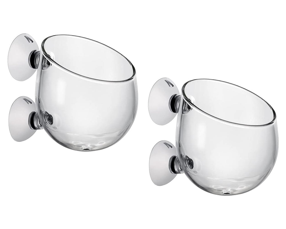 DS Distinctive Style, taza planta acuario cristal con ventosas para decoración estable.