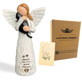 DUDULOVY figura de ángel para gato negro en resina, memorial duradero.