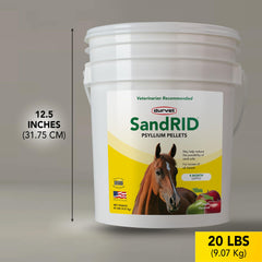Tubo o bolsa de Durvet Sandrid Psyllium con sabor a manzana y melaza.
