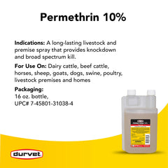 Durvet Permetrina EC 10% empaque: detalles y fácil manejo